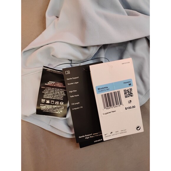 Women's Nike Zenvy Gentle Support High Rise 7/8 Leggings Light Blue Medium - Picture 7 of 7